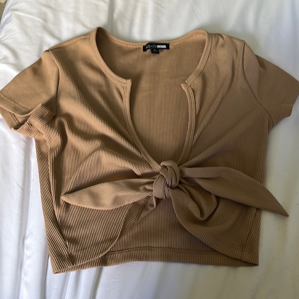 Tan Crop Top
